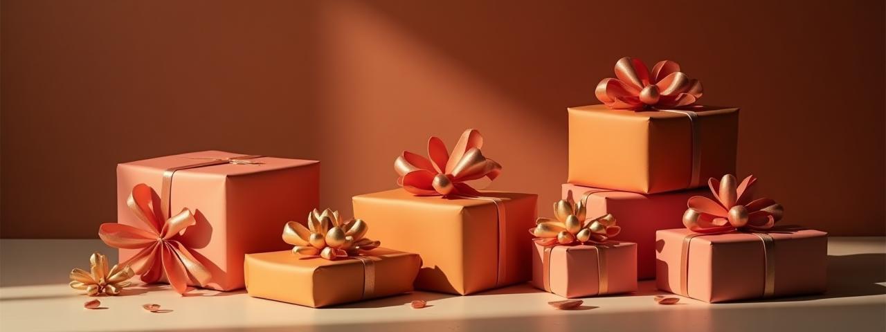 Banco artigiano di Regali Fiorelli con confezioni regalo colorate